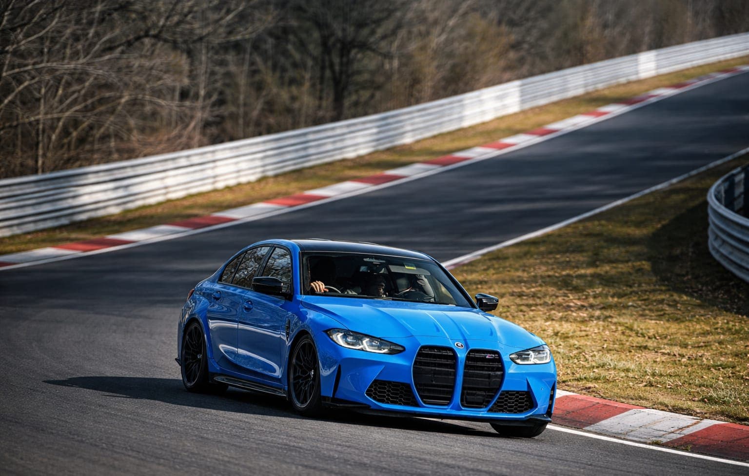 G80 M3 on the iconic red and white kerbs of the Nürburgring